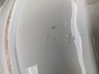 Starožitná dvojmiska s modrozlatým zdobením. - 12