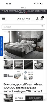 Nová Boxspring postel-letiště 180x200 antracit - 12