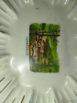 Starožitný upomínkový porcelán talířek Luhačovice - 12