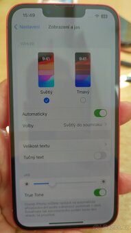 Apple iPhone 14 128GB RED, baterie88%,pěkný stav,záruka 12m - 12
