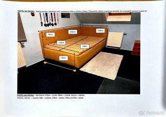 Postel čalouněná 120x210cm, úložný prostor, lamelový rošt, p - 12