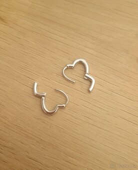 Nové dámské stříbrné náušnice 925 srdce srdíčka ocel - 12