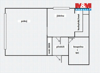 Pronájem bytu 1+1, 45 m², Hradec Králové, ul. Křivá - 12