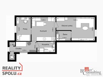 Prodej, byty/2+1, 50 m2, Sladkovského 868/54, 32600 Plzeň, P - 12
