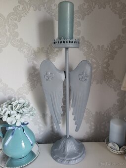 SVÍCEN KOVOVÝ- ANDĚLSKÉ KŘÍDLA- KRÁSNÝ- VINTAGE STYL - 12