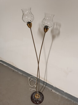 retro stojací lampa stříbrná / zlatá - 12