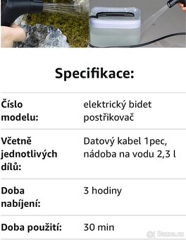 Přenosný bidet se zásobníkem vody 2,3 l - 12