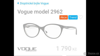 Predám nové dioptrické okuliare - rám VOGUE model 2962 - 12