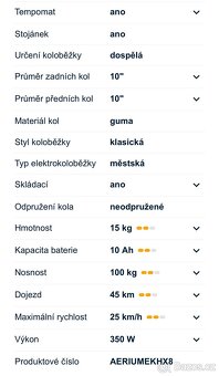 Elektrokoloběžka AERIUM HX8 ČERNÁ - 12