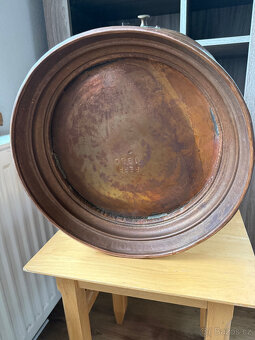 Starožitná měděná nádoba, hrnec - 12