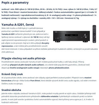 YAMAHA A-S201 Stereo Integrated Amplifier 100W-8 - 12