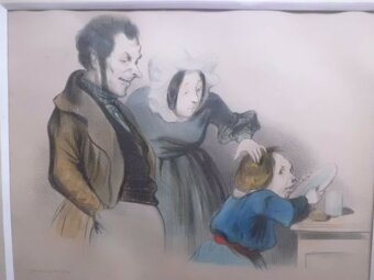 Starožitné Ručně Kolorované Litografie CHEZ AUBERT cca 1830 - 12