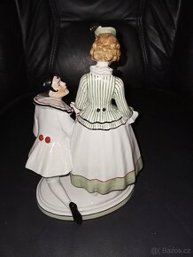 Fasold Stauch Pierrot a kolombína porcelán soška - 12