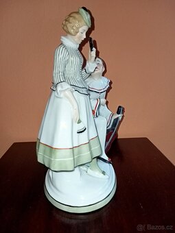 Fasold Stauch Pierrot a kolombína porcelán soška - 12