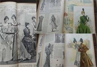Nové Pařížské módy, svázaný ročník 1898, starý módní časopis - 12