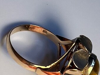 Krásný zlatý prsten & přívěsek - tygří oko - 12