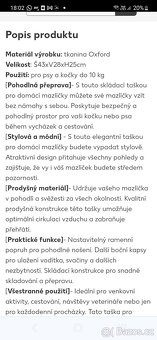 Cestovní taška pro psy a kočky, NOVÁ - 12