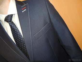 Pánský oblek vel. 48 tmavě modrý na postavu 170-175 cm - 12