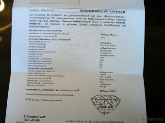 TOP přívěsek 750 zlatých 1 + 11 diamantů celkem cca. 1,85 ct - 12