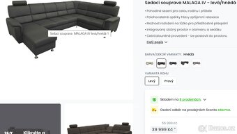 Rohová rozkládací polohovací sedací souprava - 12