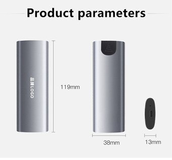 Externí box SSD NVMe M2 10 Gbps USB Typ C 3.2 - 12