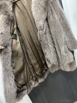 Luxusní kabát z pravé stříbrné lišky – Silver Fox – VEL. 48 - 12