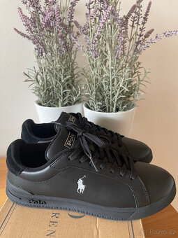 Černé kožené unisex tenisky Polo Ralph Lauren 40 - 12
