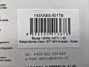 Model ŠKODA 130RS "RMC 1977" č 54  Abrex 1/43 - 12