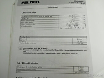 Olepovačka hran Felder G360 - 12