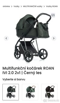 Kočárek 2v1, zn. Roan, barva černý les - 12