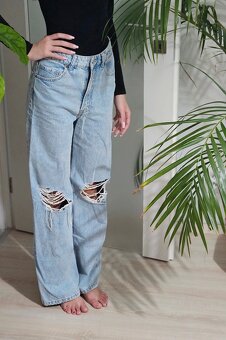 Modré rifle široké roztrhané džíny vel 36 - 12