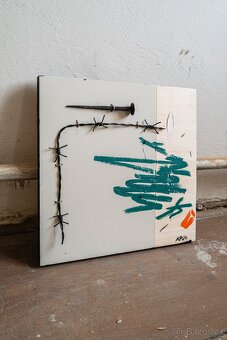 Autorské obrazy na dřevě – abstraktní série „Mapy měst“ - 12