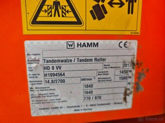 Válec vibrační HAMM HD 8 VV - 12