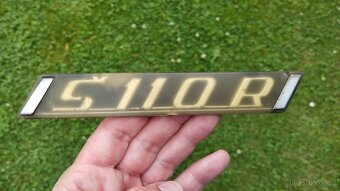 Originál starý původní štítek na zadní kapotu  ŠKODA 110R - 12