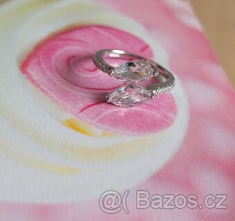 Nový dámský stříbrný prstýnek prsten 925 otevřený - 12