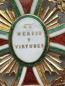 ŘÁD GUADALUPE Originální Rytířský kříž, 2. typ. (1853- Mexik - 12