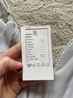 Plesové společenské krátké šaty se zdobením - bílé/šedé - 12