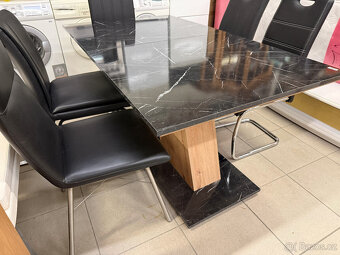 třikrát set dubový stůl se šesti židlemi - 12