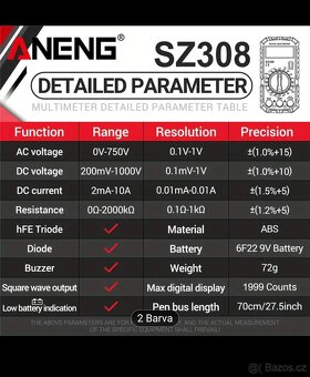 Digitální multimetr SZ308, nový. - 12