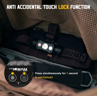 Čelovka Wurkkos HD50,LED,USB-C,4000L, 5000mAh PECKA - 12