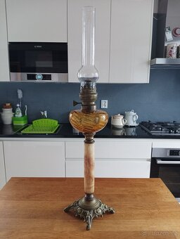 STAROŽITNÁ SECESNÍ PETROLEJOVÁ LAMPA EHRICH & GRAETZ 19.STOL - 12