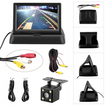 LCD monitor couvací kamery skládací 4.3" + KAMERA 2/1 KOMPL - 12