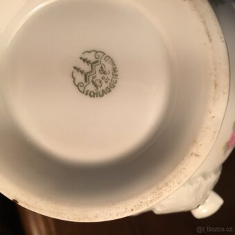 Konvice a cukřenka s kvítky Schlaggenvald Slavkov 1918 - 12