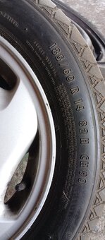 5 ks ORIGO LITÝCH KOL 4x100R14 z OPEL+185/60letní pneu R14 - 12