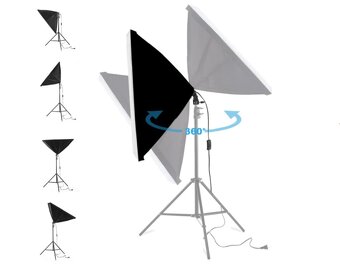 Fotopozadí (3- bílé, černé, zelené) + 2x softbox 90W - 12