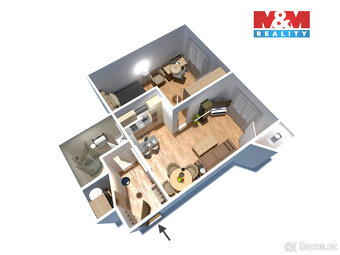 Pronájem bytu 2+kk, 42 m², Praha, ul. Slezská - 12