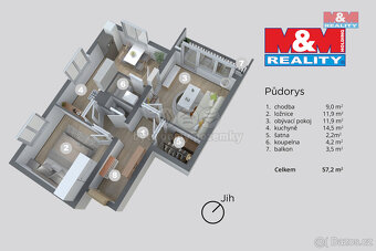 Prodej bytu 2+1, 56 m², Bílina, ul. Sídliště Za Chlumem - 12