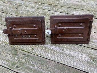 kamna stará kamna pec komponenty dvířka popelník - 12