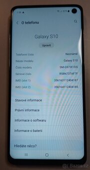 Prodám mobil Samsung Galaxy S10, 8GB/128GB, stav A - 12