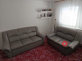 Kožená sedací souprava DUBAJ LUX 3+2 (tmavší šedá) - 12